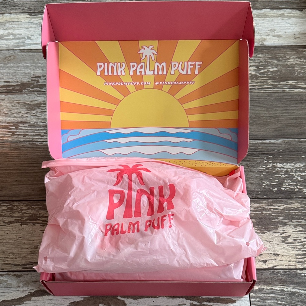 Pink palm puff swimsuit